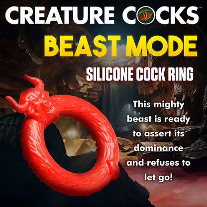 Beast Mode Silicone Cock Ring - Red CC-AH337