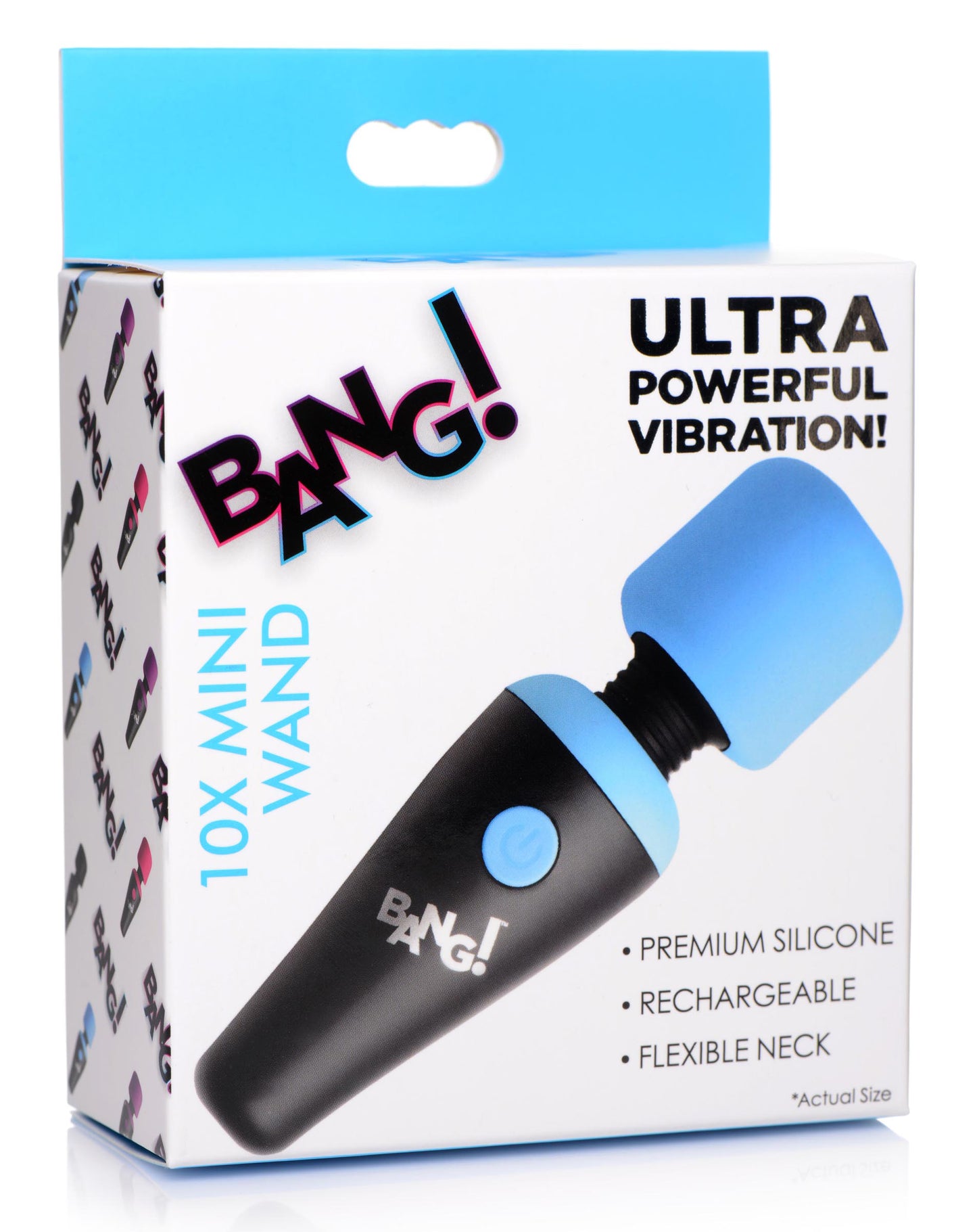 10x Vibrating Mini Silicone Wand - Blue BNG-AG786-BLU