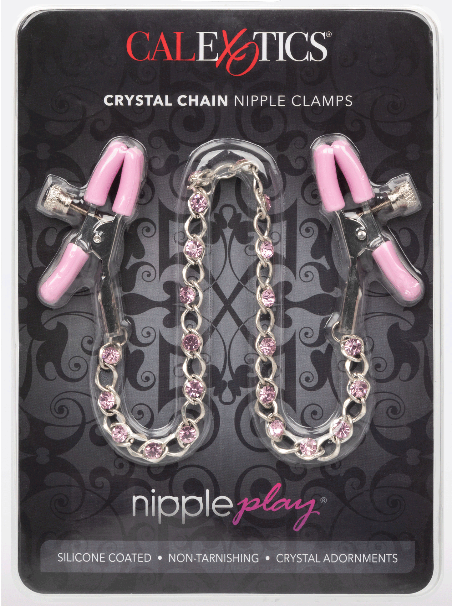 Nipple Play Crystal Chain Nipple Clamps - Pink SE2617102