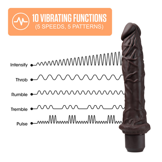 Dr. Skin Silicone - Dr. Richard - 9 Inch Vibrating Dildo - Brown BL-12336