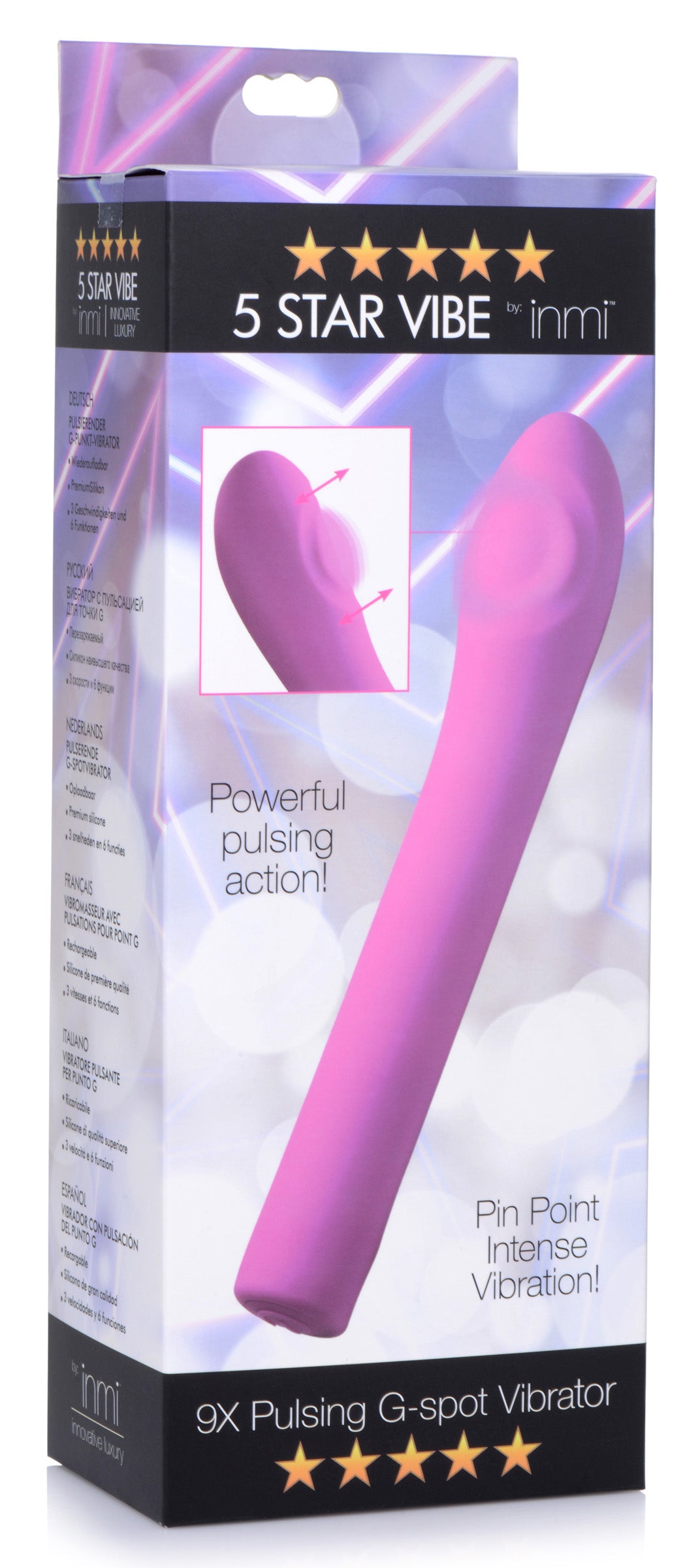 5 Star 9x Pulsing G-Spot Silicone Vibrator - Pink INM-AG600-PINK