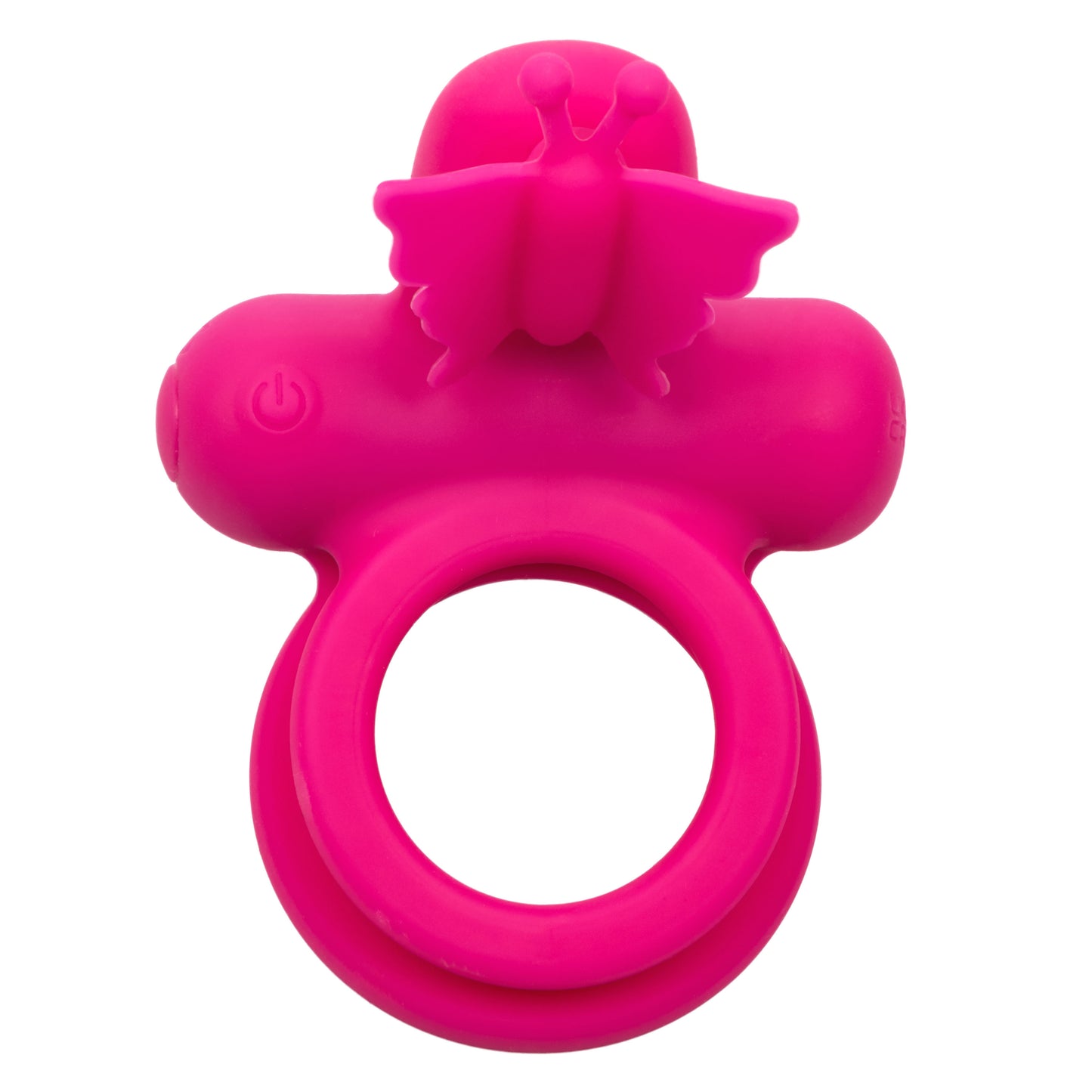 Silicone Rechargeable Dual Butterfly Ring - Pink SE1843353