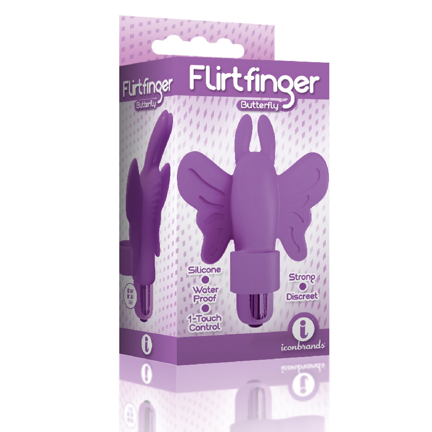 The 9's Flirt Finger Butterfly Finger Vibrator - Purple ICB2671-2