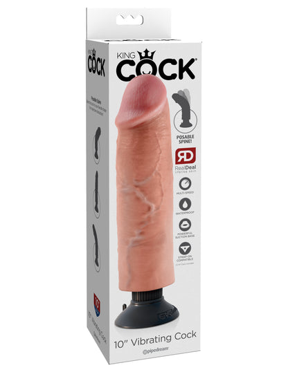 King Cock 10 Inch Vibrating Cock - Flesh PD5405-21