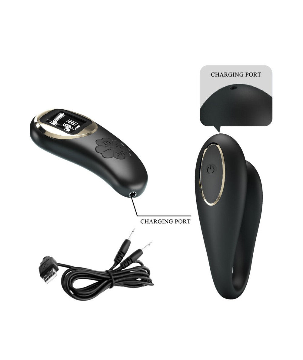 Nathan Double Pleasure Remote Control Vibrator -  Black BI-014582W-LED