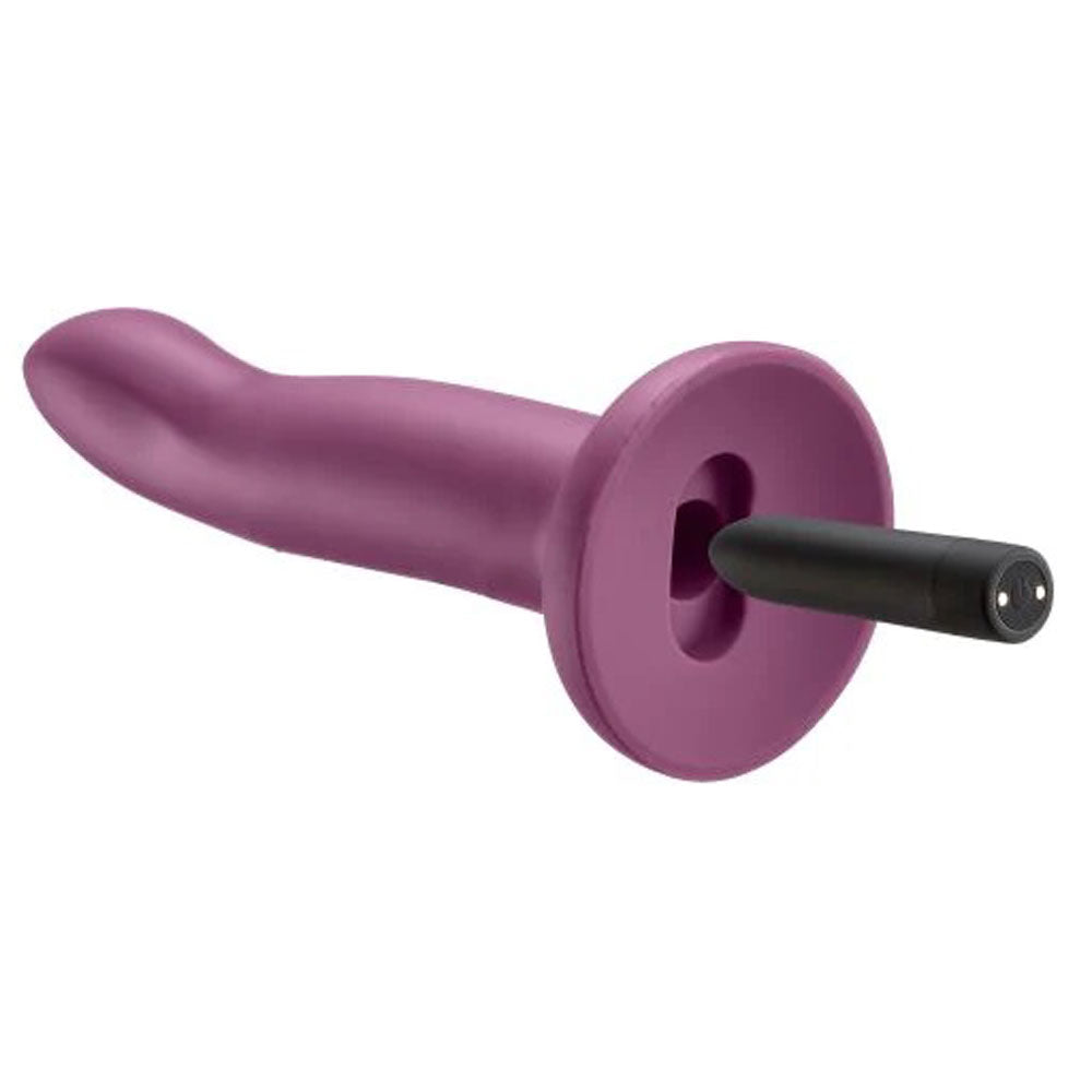 Ergo Super Flexi II Dong Soft and Flexible Liquid  Silicone With Vibrator - Plum WTC964