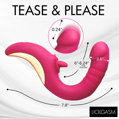 Tease and Please Thrusting and Licking Vibrator -  Fuchsia INM-AH437