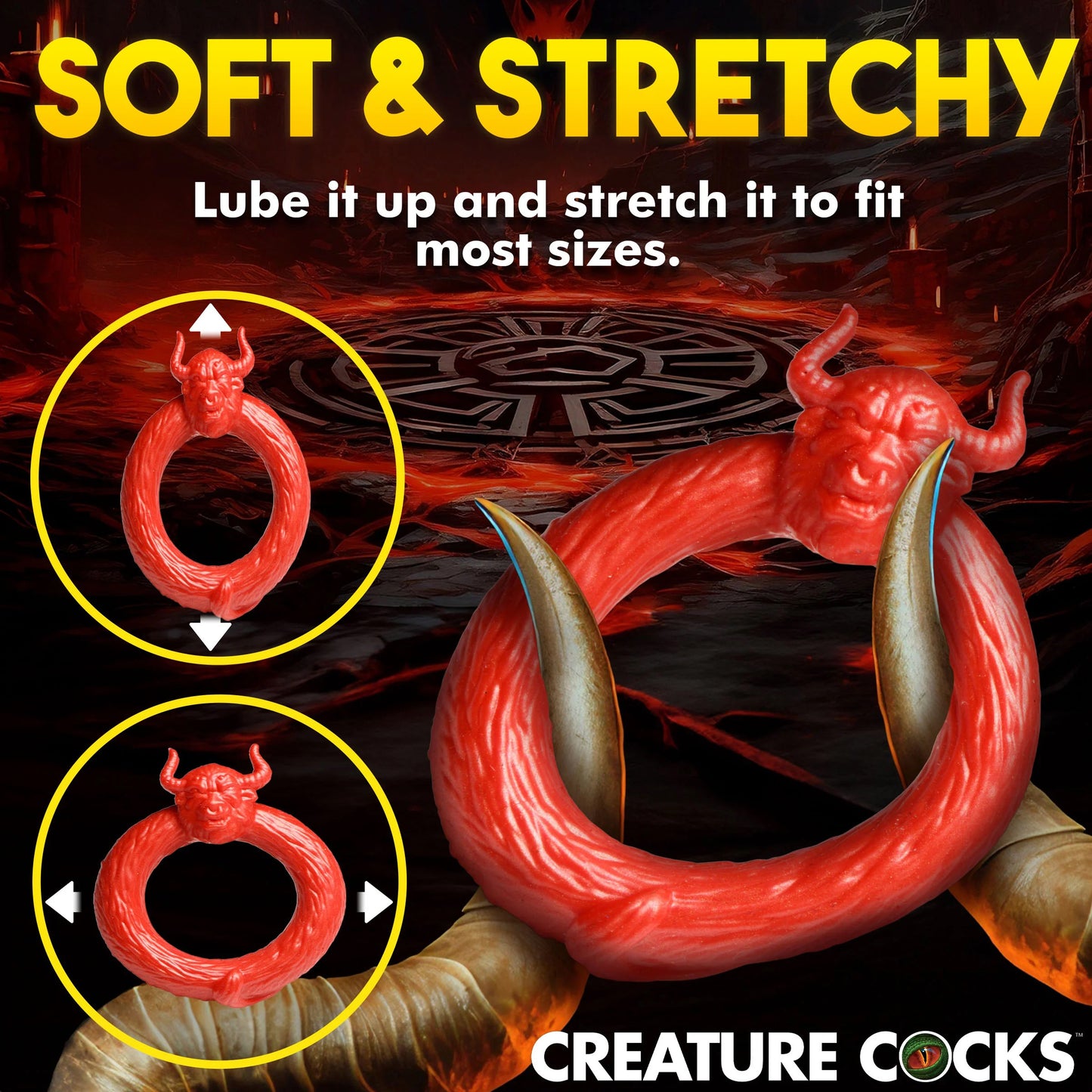 Beast Mode Silicone Cock Ring - Red CC-AH337