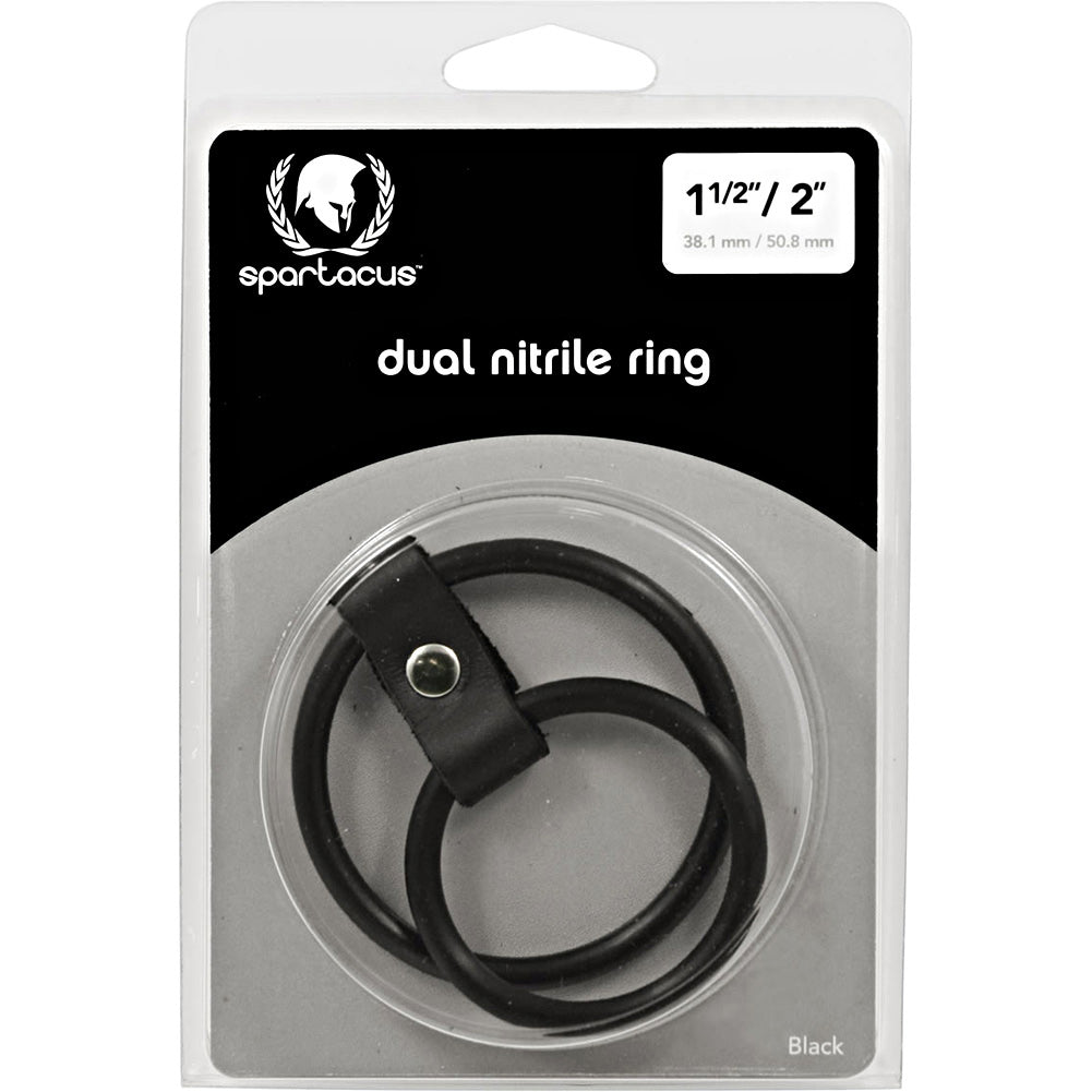 Nitrile Dual Cock Ring - Black BSPL-06D-2