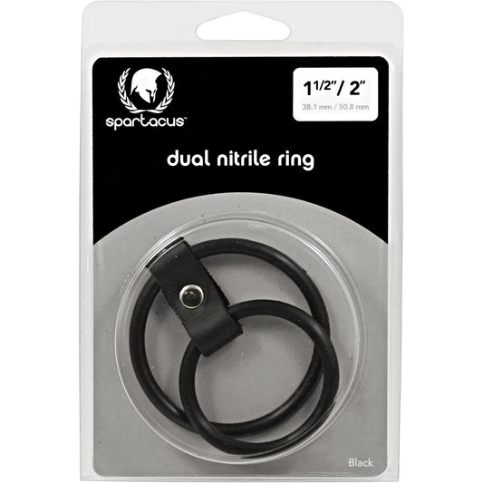 Nitrile Dual Cock Ring - Black BSPL-06D-2