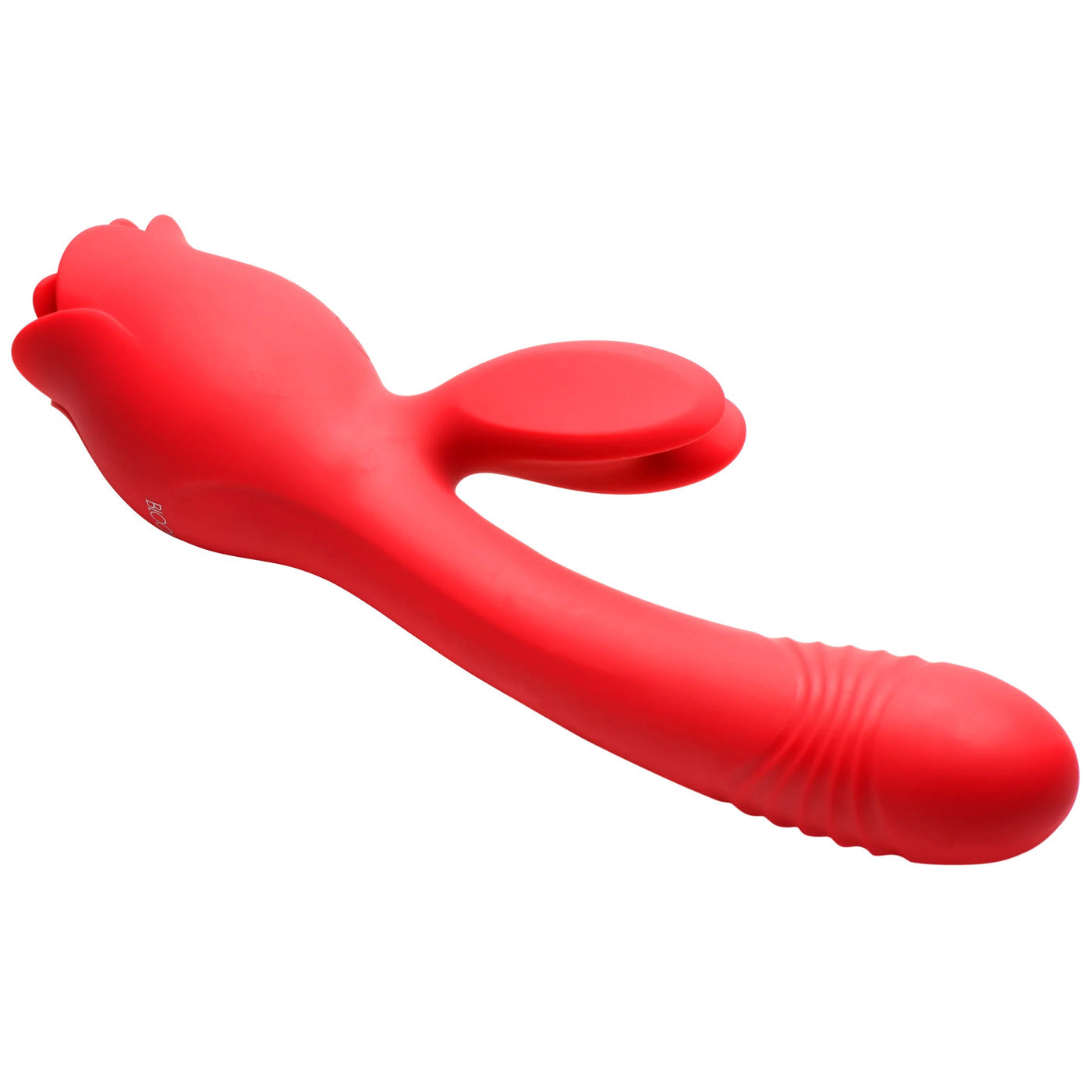 Blooming Bunny Sucking and Thrusting Silicone  Rabbit Vibrator - Red INM-AH311