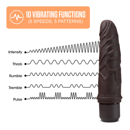 Dr. Skin Silicone - Dr. Robert - 7 Inch Vibrating  Dildo - Brown BL-12096