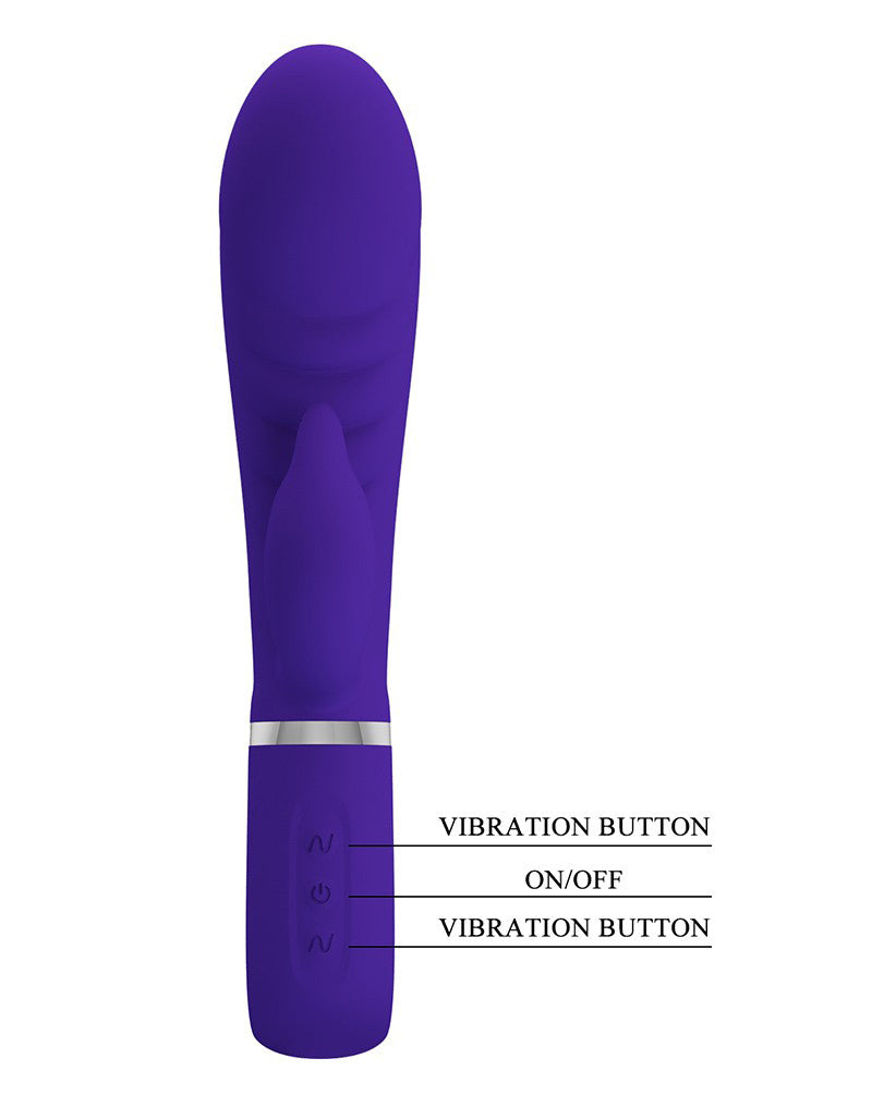 Prescott Super Soft Rabbit Silicone Vibrator -  Purple BI-014635-3