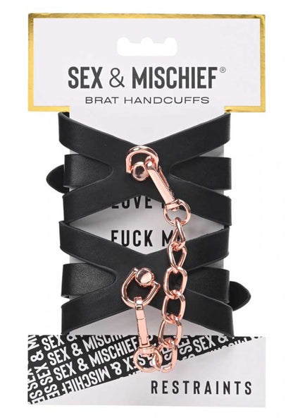 Brat Handcuffs - Black / Rose Gold SS09840