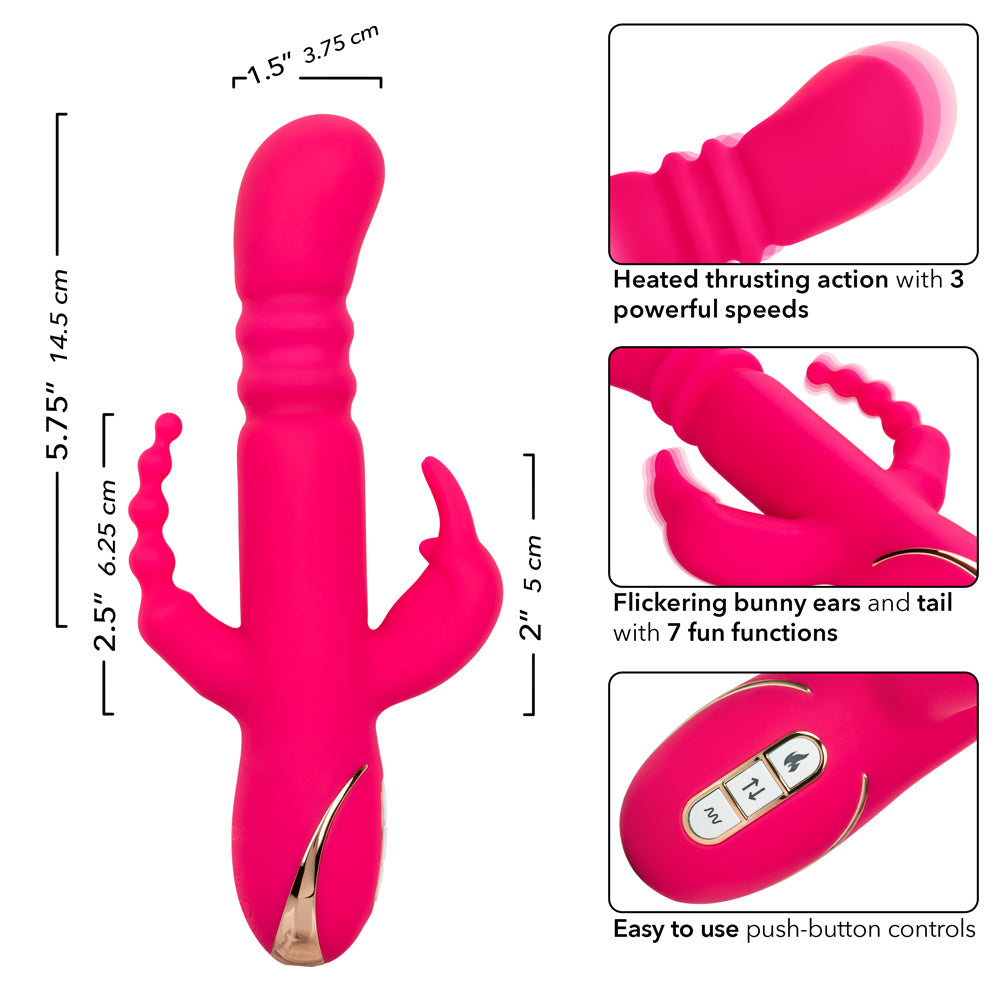 Jack Rabbit Signature Heated Silicone Triple  Fantasy Rabbit - Pink SE0609903