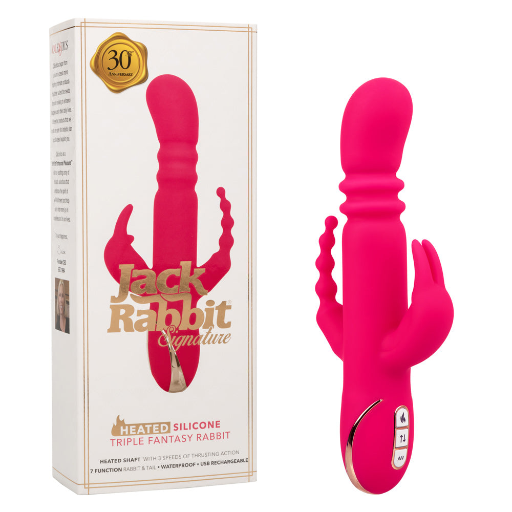 Jack Rabbit Signature Heated Silicone Triple  Fantasy Rabbit - Pink SE0609903