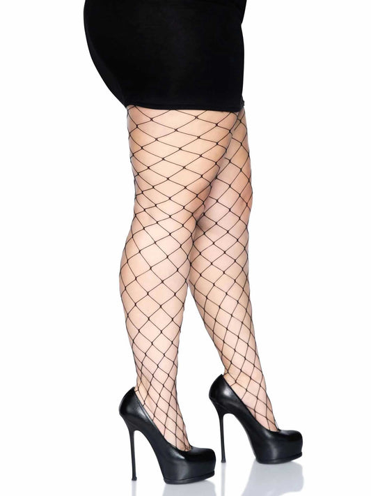 Fence Net Pantyhose - Queen - Black LA-9905QBLKQ