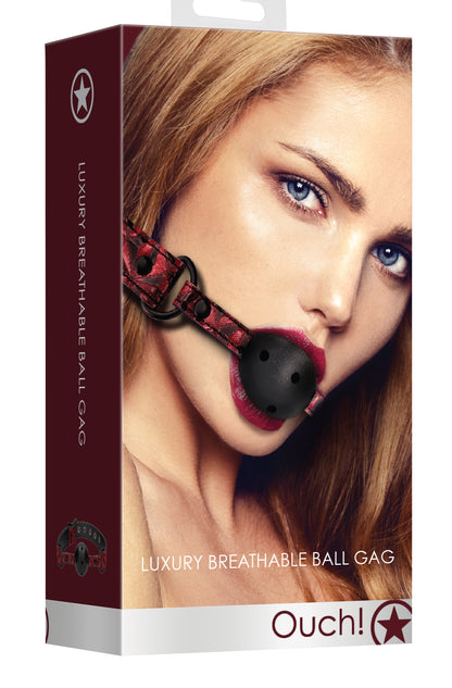 Breathable Luxury Ball Gag - Burgundy OU-OU345BUR