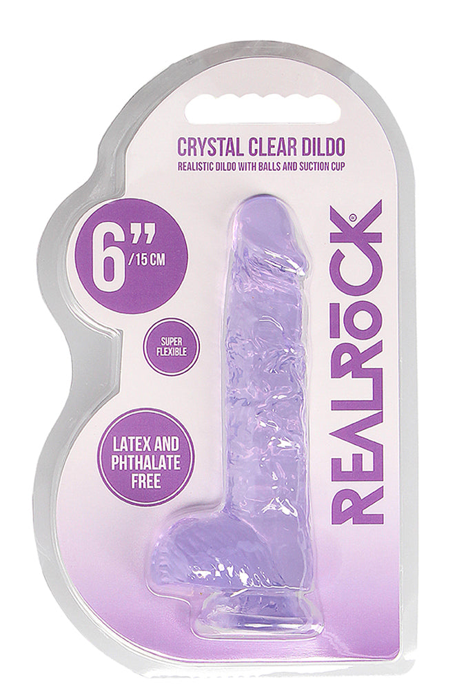 6 Inch Realistic Dildo With Balls - Purple SH-REA090PUR