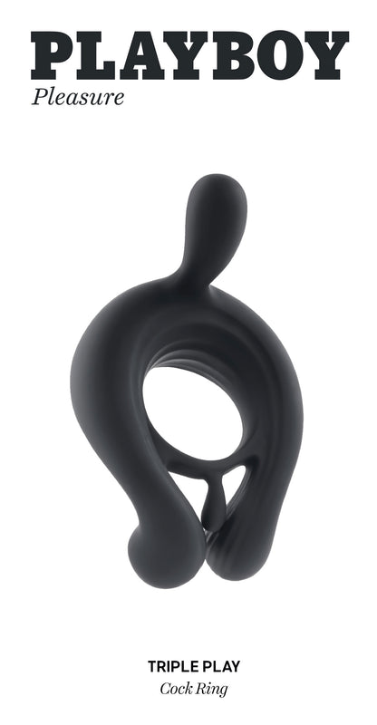 Playboy Pleasure - Triple Play - Cock Ring - Black PB-RS-1355-2