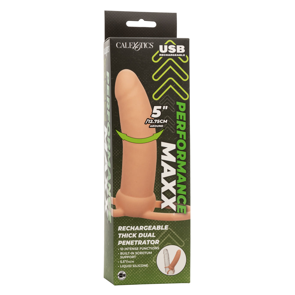 Performance Maxx Rechargeable Thick Dual  Penetrator - Ivory SE1634003