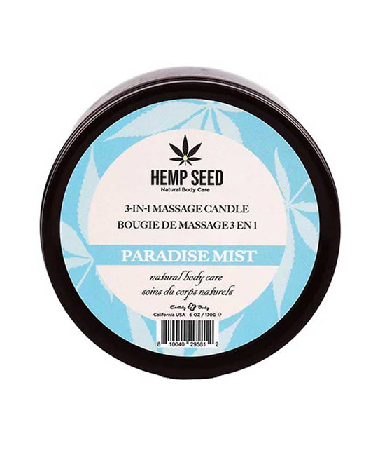 Hemp Seed 3-in-1 Massage Candle - Paradise Mist 6 Oz EB-HSCS023A