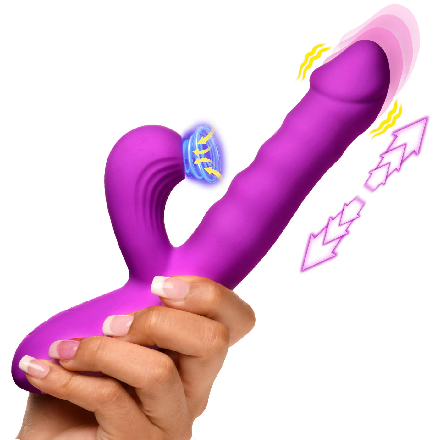 Thrust Wave Thrusting and Sucking Rabbit Vibrator  - Purple INM-AH436