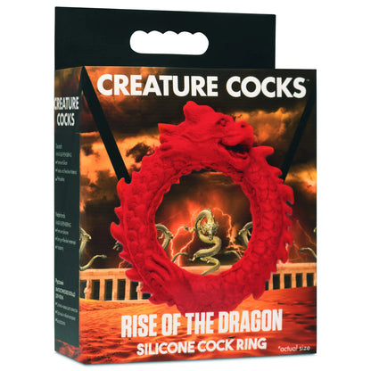 Rise of the Dragon Silicone Cock Ring - Red CC-AH296