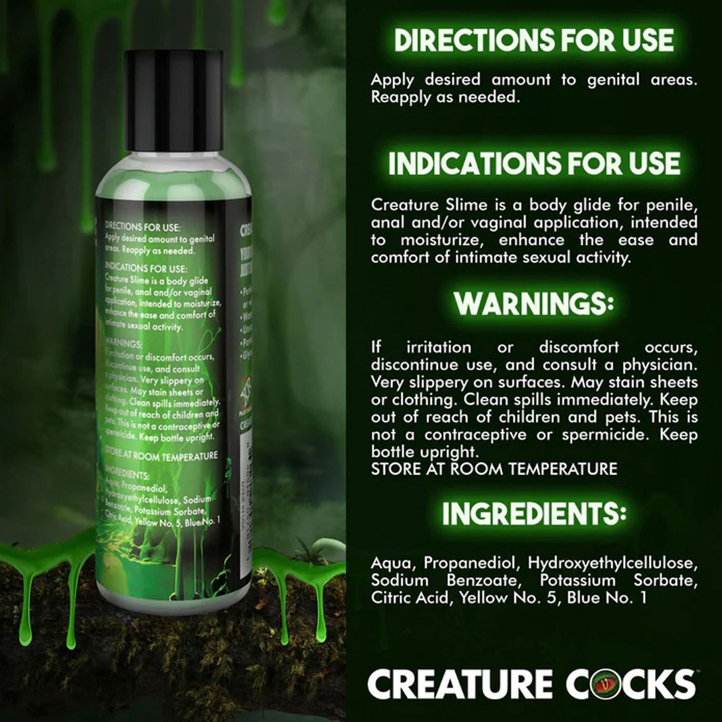 4oz Creature Slime Green Slime Water-Based - Lubricant CC-AH586-4OZ