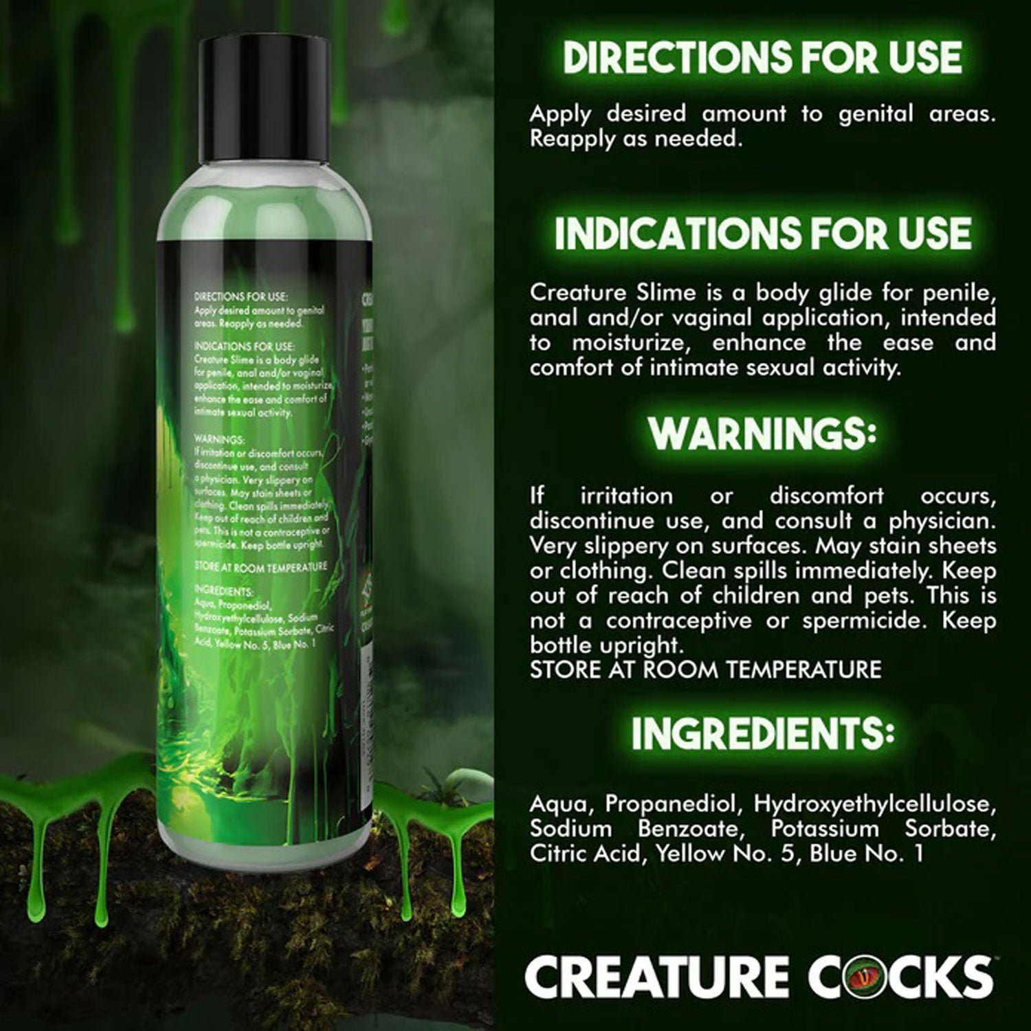 8oz Creature Slime Green Slime Water-Based - Lubricant CC-AH586-8OZ