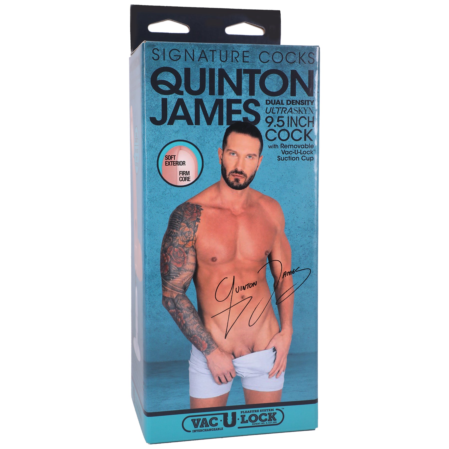 Signature Cocks - Quinton James - 9.5 Inch  Ultraskyn Cock With Removable Vac-U-Lock  Suction Cup DJ8160-27-BX