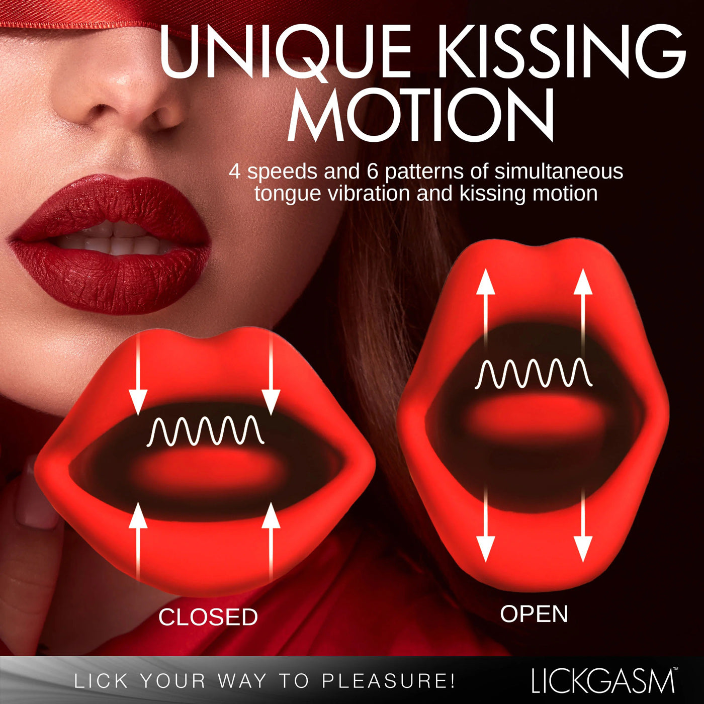 Lickgasm Kiss and Tell Mini Kissing and Vibrating  Clitoral Stimulator - Red INM-AH247