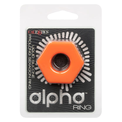 Alpha Liquid Silicone Prolong Sexagon Ring -  Orange SE1491702