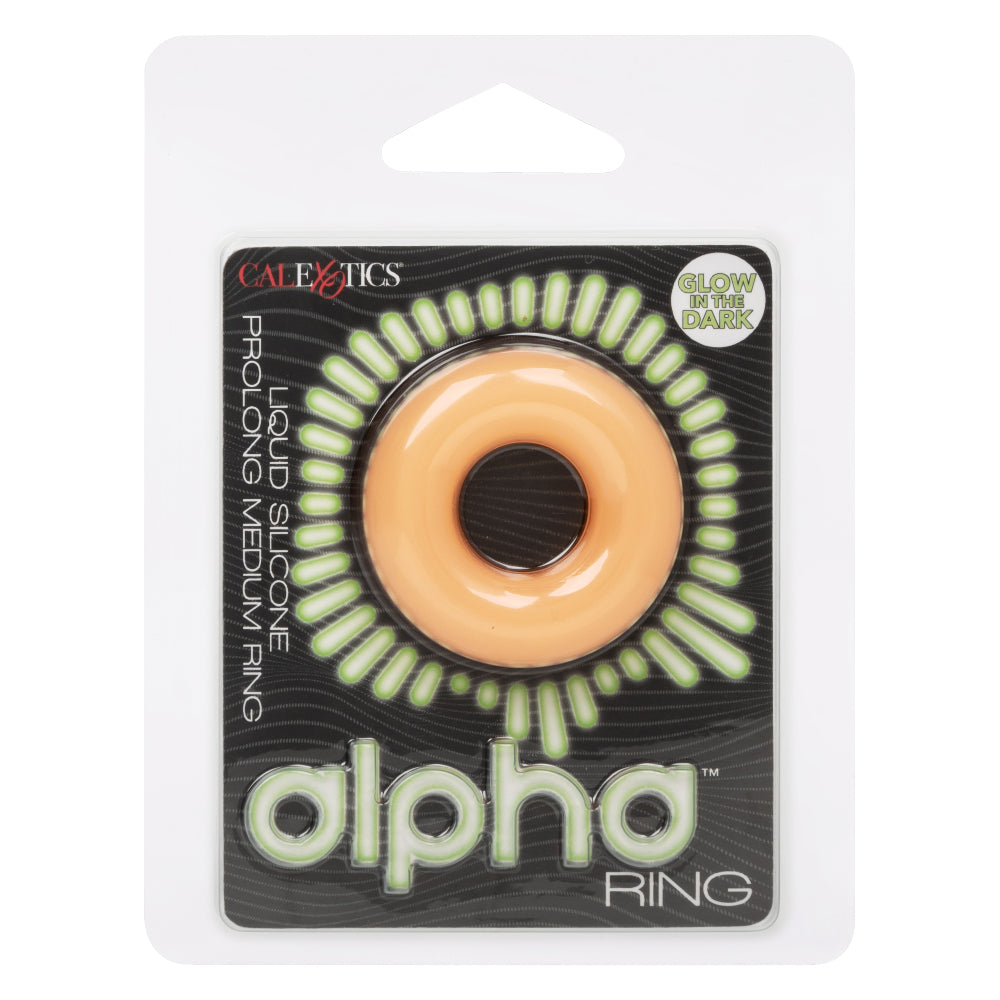 Alpha Glow-in-the-Dark Liquid Silicone Prolong   Medium Ring - Orange SE1491532