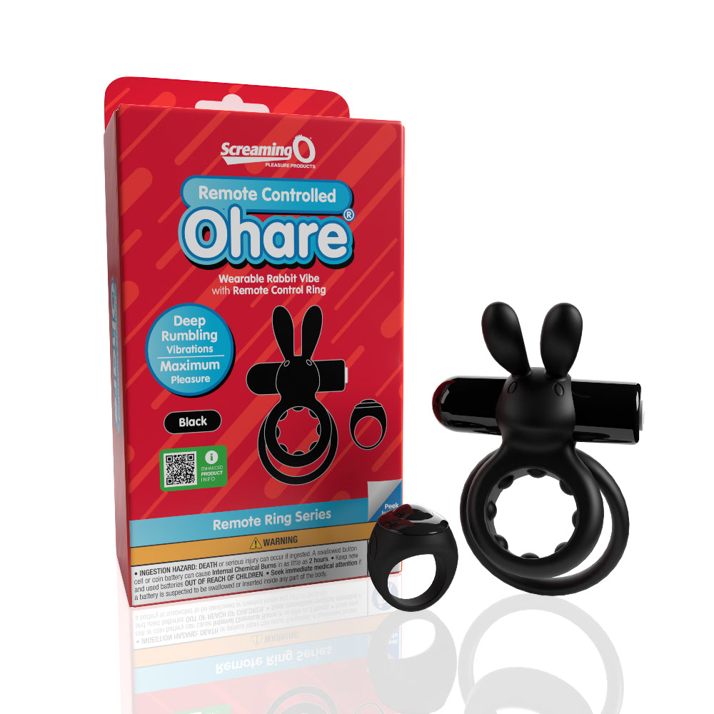 Screaming O Remote Controlled Ohare Vibrating Ring - Black SO-ARCHAR-BL