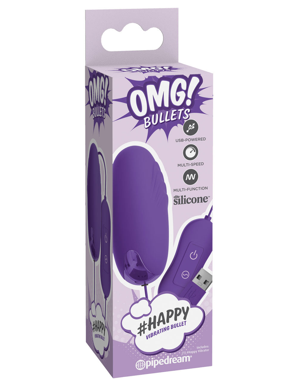 Omg! Bullets Happy Vibrating Bullet - Purple PD1792-00