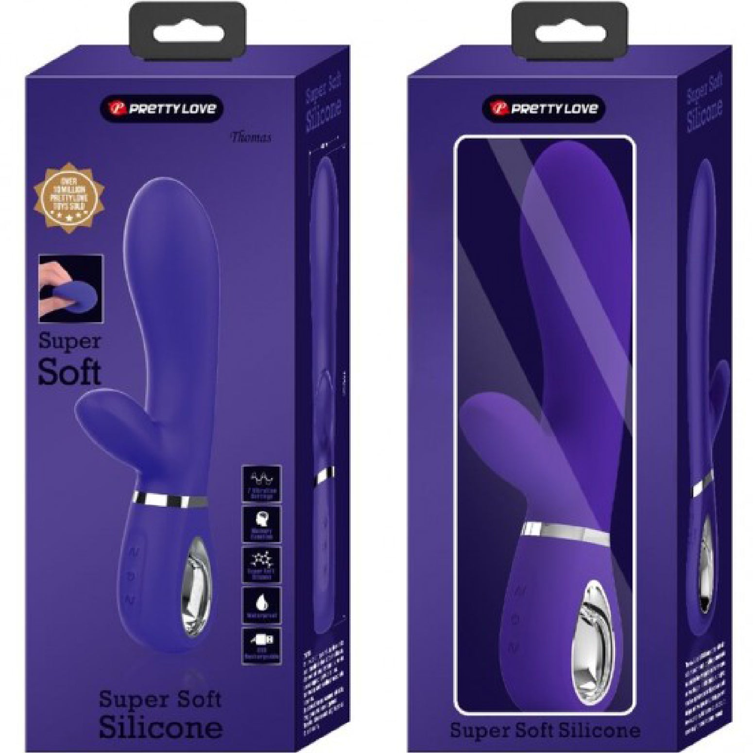 Thomas Super Soft Silicone Rabbit Vibrator -  Purple BI-014621-3