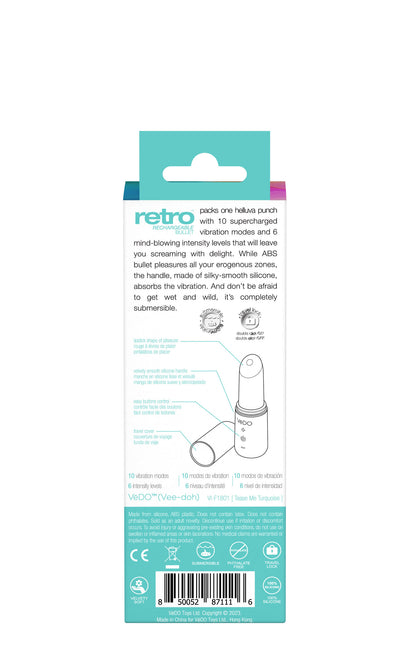 Retro Rechargeable Bullet - Turquoise VI-F1801