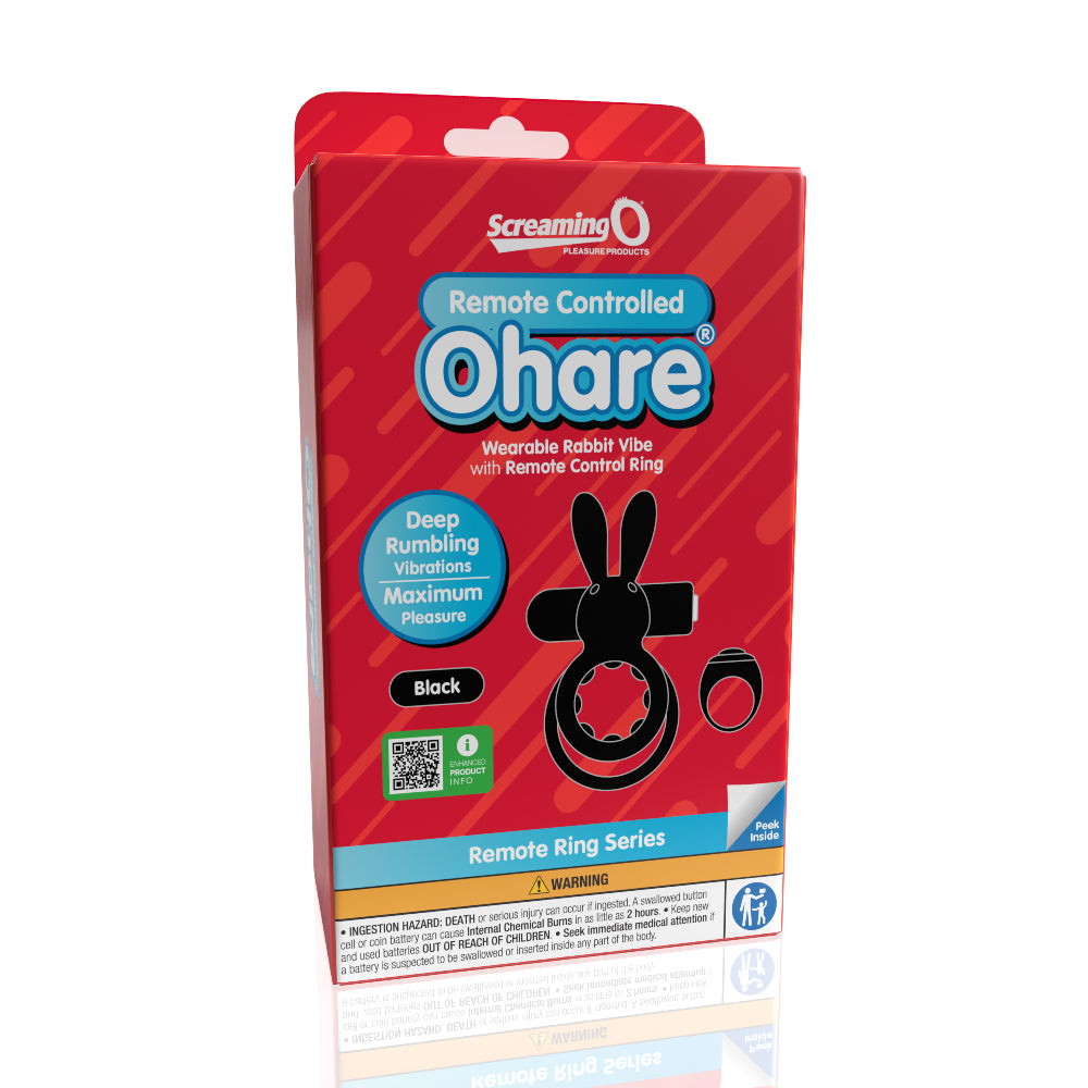 Screaming O Remote Controlled Ohare Vibrating Ring - Black SO-ARCHAR-BL