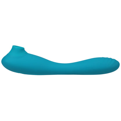 This Product Sucks - Sucking Clitoral Stimulator  With Bendable G-Spot Vibrator - Teal DJ0990-25-BX