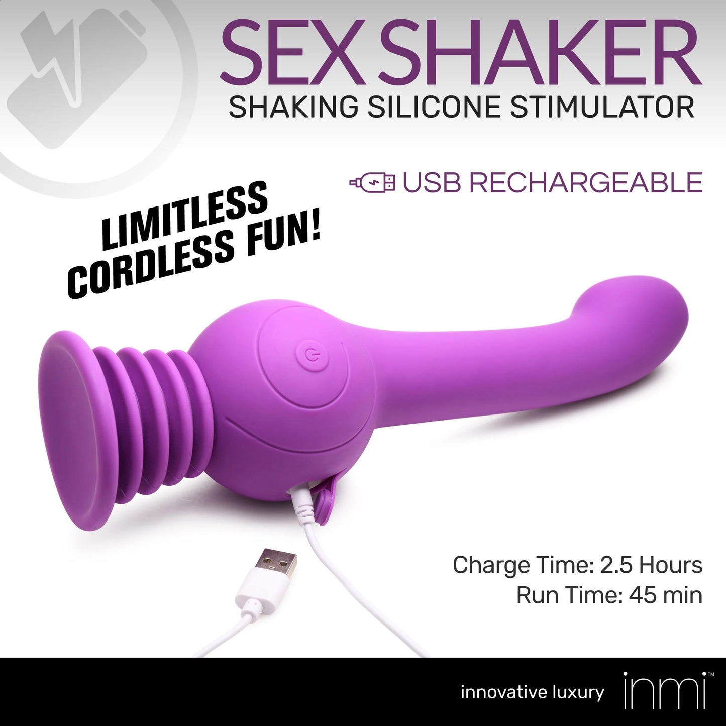 Sex Shaker Shaking Silicone Stimulator - Purple INM-AH085-PUR