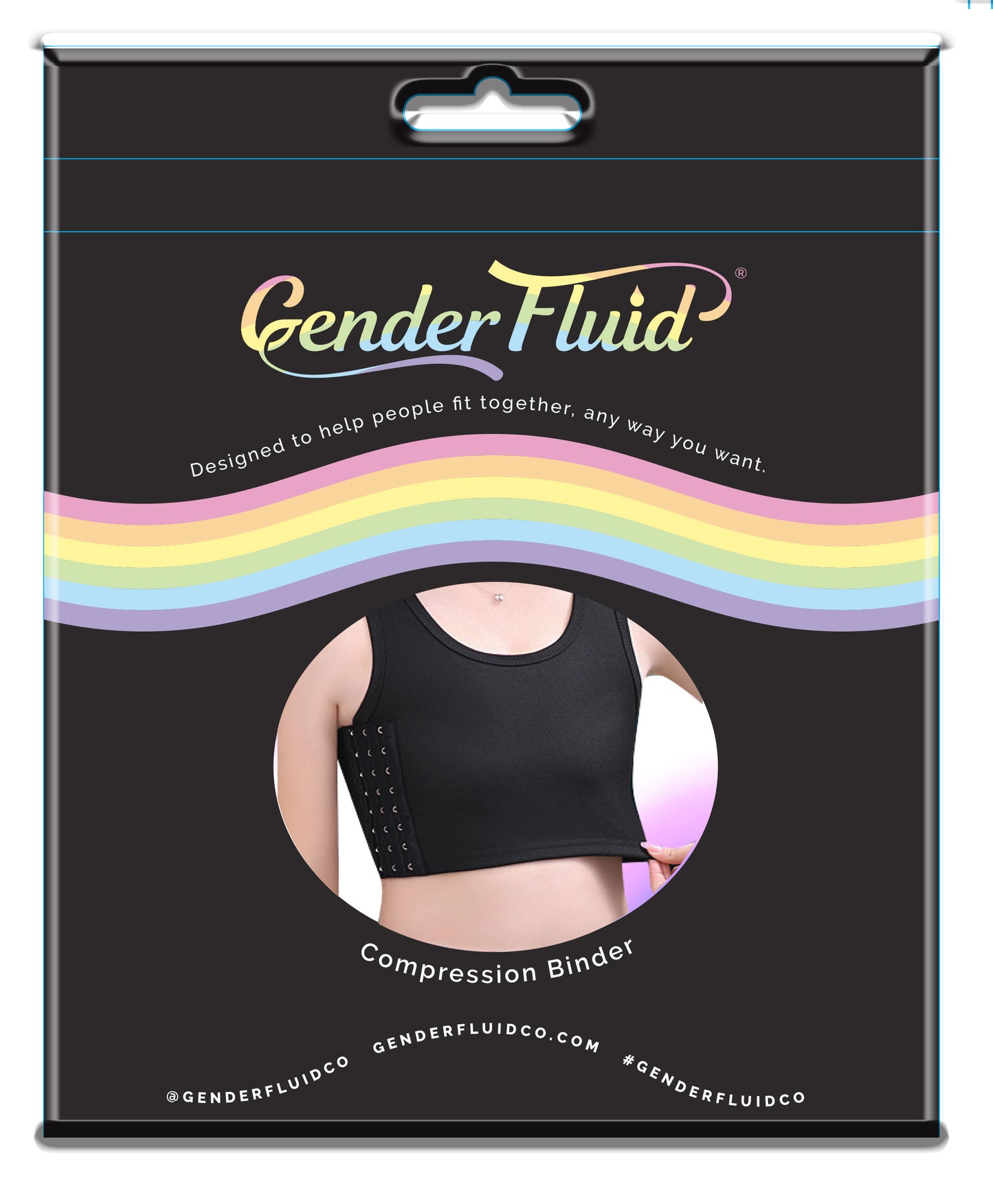 Gender Fluid Chest Compression Binder - 2xl -  Black GFL-4929