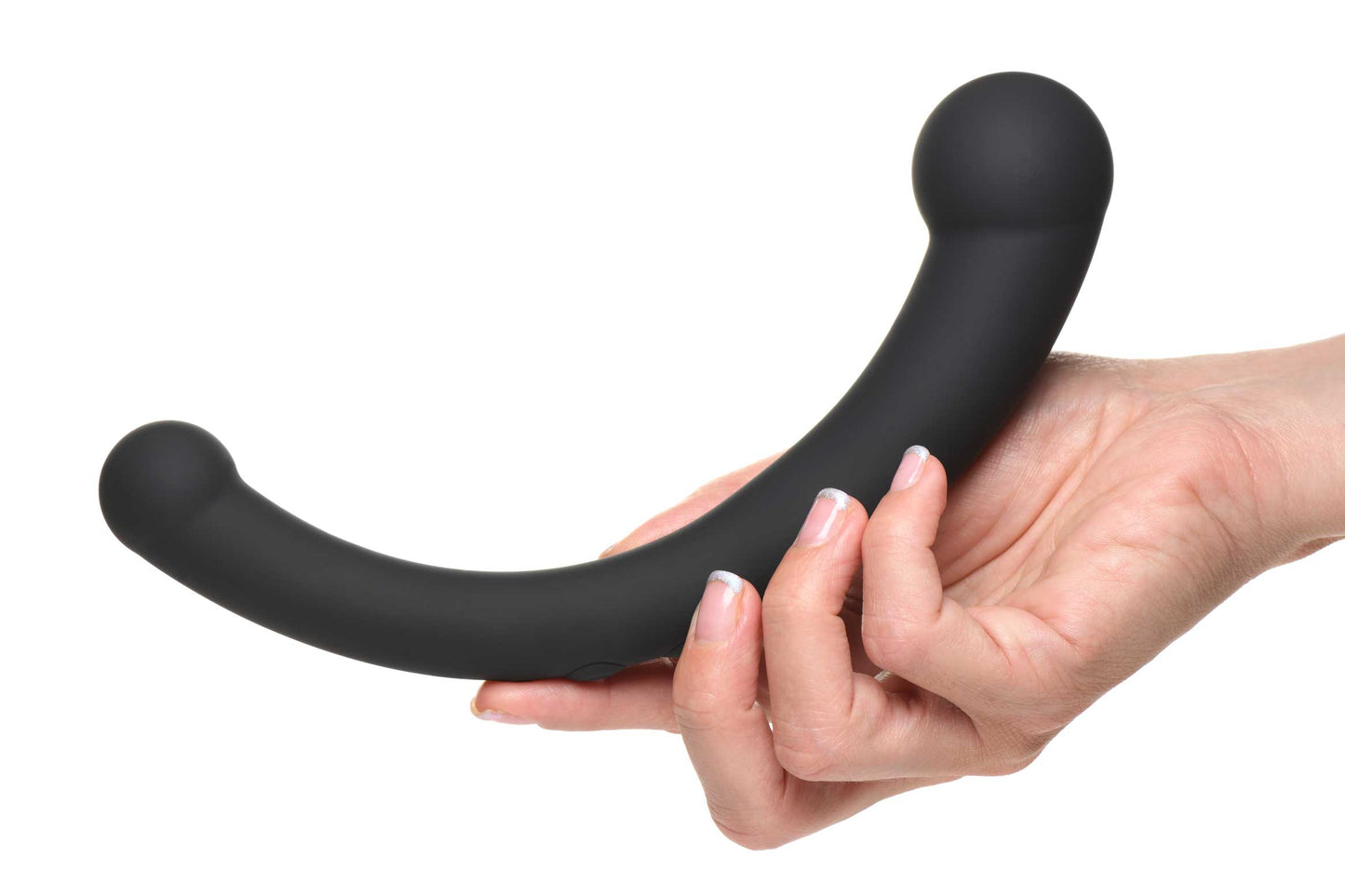 10x Vibra-Crescent Silicone Dual Ended Dildo -  Black MS-AH112-BLK