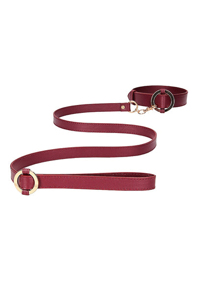 Ouch Halo - Collar With Leash - Burgundy OU-OU588BUR