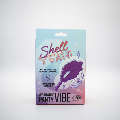 Shell Yeah! Remote Controlled Wearable Panty  Vibrator - Purple LAK-9103