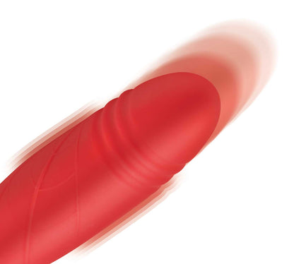 Bloomgasm Romping Rose Suction and Thrusting  Vibrator - Red INM-AH147