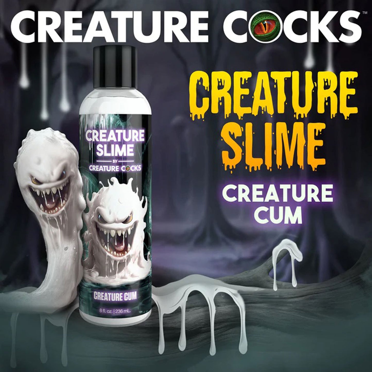 8oz Creature Slime Creature Cum Unscented Jizz  - Lubricant - Clear CC-AH456-8OZ