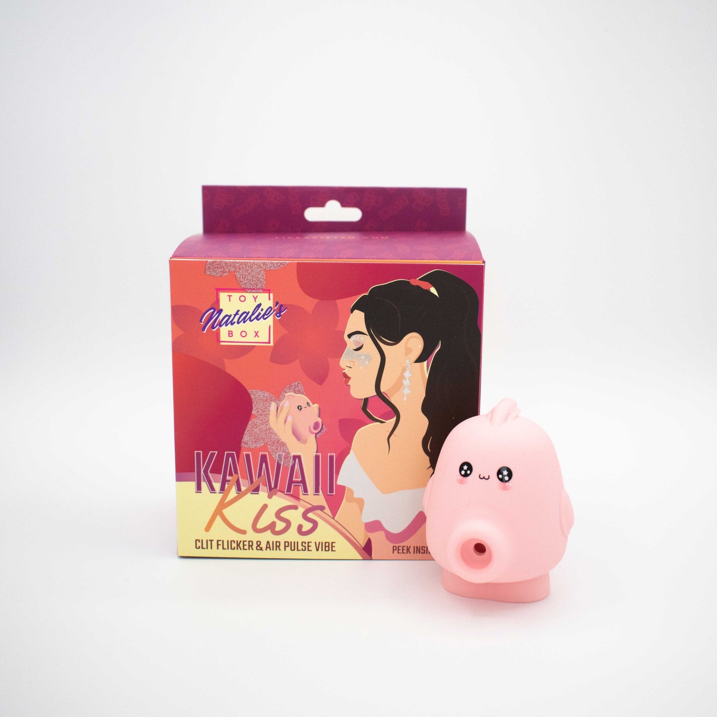 Kawaii Kiss Clit Flicker and Air Pulse Stimulator  - Pink LAK-9096