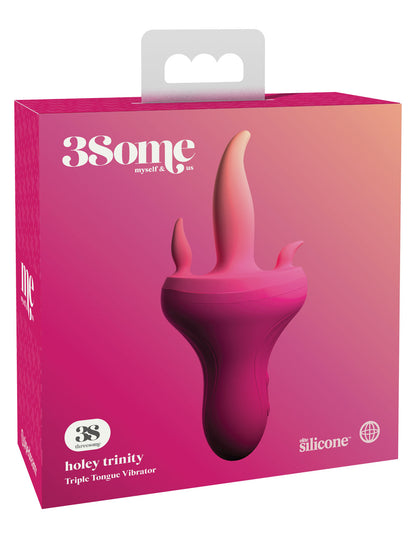 Threesome Holey Trinity Triple Tongue Vibrator -  Pink PD4959-12