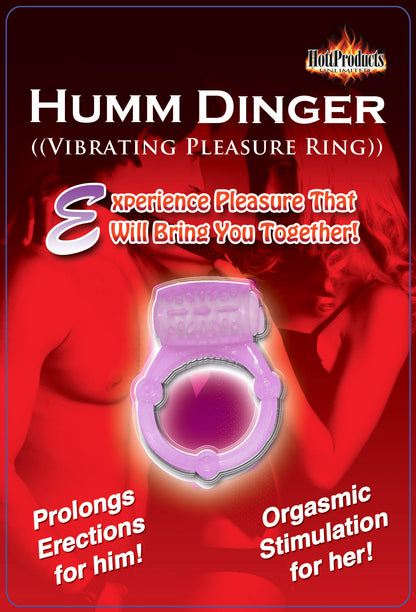 Humm Dinger Vibrating Penis Ring Clitoral Stiimulator - Purple HTP2066